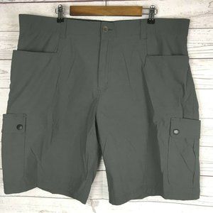 Orvis Mens‎ Nylon Cargo Shorts sz 40 Gray Stretch Blend Zipper Fly Performance